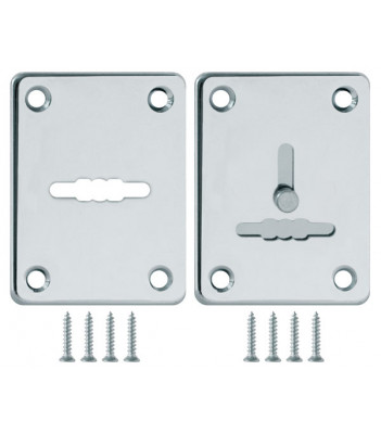 Декоративная накладка ESC081/082-CP-8 (ХРОМ) на сув. замок сталь (1пара)