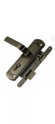 Замок врезной цилиндровый с защёлкой в комплекте с ручкой KIT P25 5558 ORION AB, W/B