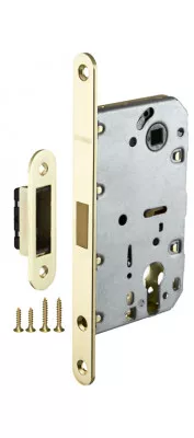 Замок межкомнатный под цилиндр MAGNET M85C-50 GP (латунь)