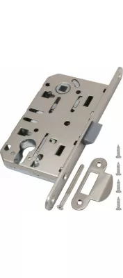 Замок межкомнатный под цил. MEDIANA EVOLUTION B01103.50.34.567 с отв. планкой B01000.13 (мат хром)