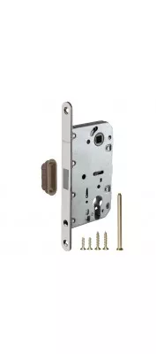 Замок межкомнатный под цилиндр MAGNET M85C-50 SN (матовый никель) (new plate)