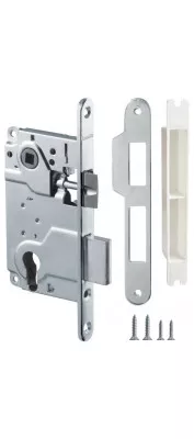 Замок межкомнатный под цилиндр LH 25-50 CP BOX ригель+защёлка (хром)