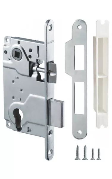 Замок межкомнатный под цилиндр LH 25-50 CP BOX ригель+защёлка (хром)