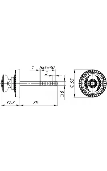 Ручка поворотная BKW8/CL OB-13 Античная бронза