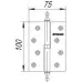 Петля съемная 410/BL-4 100x75x2,5 AC left (медь) левая БЛИСТЕР