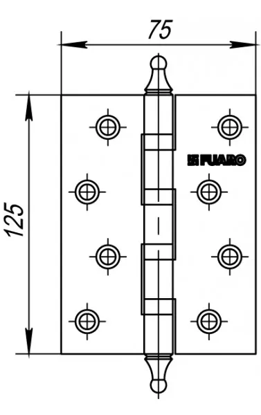 Петля универсальная IN5400UA-BL CP (4BB/A/BL 125x75x2,5) хром БЛИСТЕР