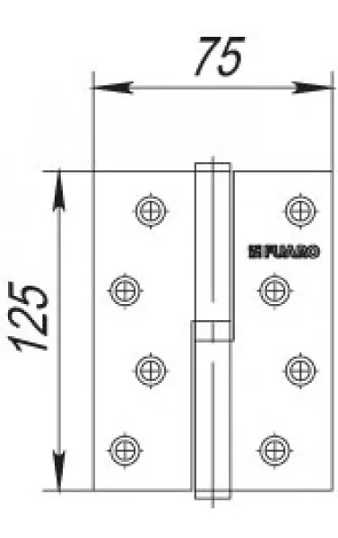 Петля съемная IN5430SR-BL CP правая (413/BL-5 125x75x2,5) хром БЛИСТЕР