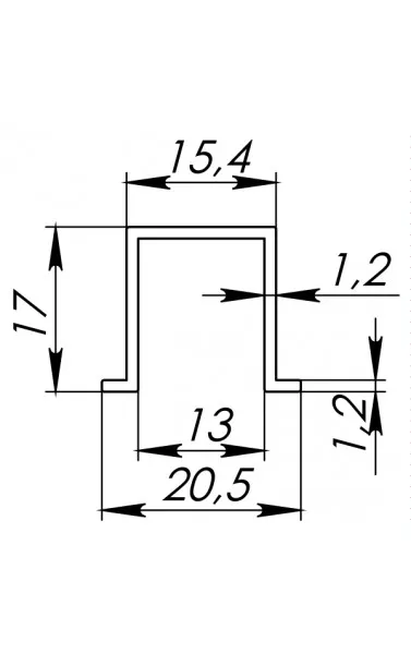 Нижняя направляющая Comfort R 60/80/1500 bottom track (1,5 м)