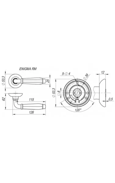 Ручка раздельная ENIGMA RM SN/CP-3