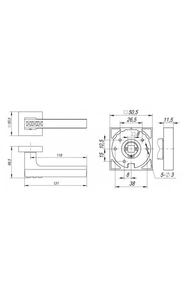 Ручка раздельная CRYSTAL FLASH DM CP-8 хром