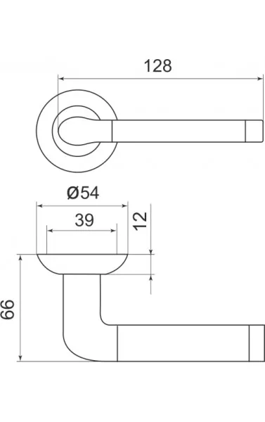 Ручка раздельная Stella LD28-1SN/CP-3 матовый никель/хром TECH (кв. 8x140)
