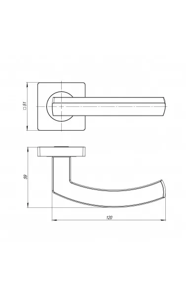 Ручка раздельная SIGMA JK CP-8 хром 105мм
