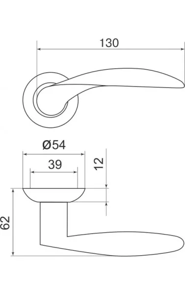 Ручка раздельная Diona LD20-1SN/CP-3 матовый никель/хром