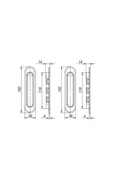 Ручки для раздвижных дверей Soft LINE SL-010 CP