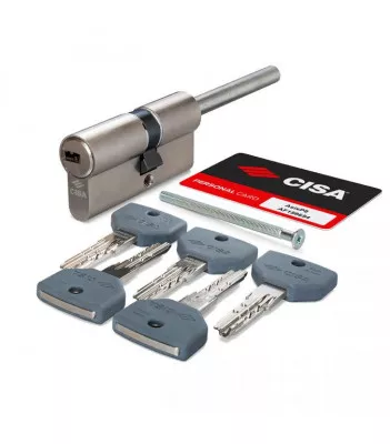 Цилиндровый механизм под вертушку (дл. шток) Cisa ASIX PRO P8 0Q317-12.12 (70 мм/35+10+25), НИКЕЛЬ