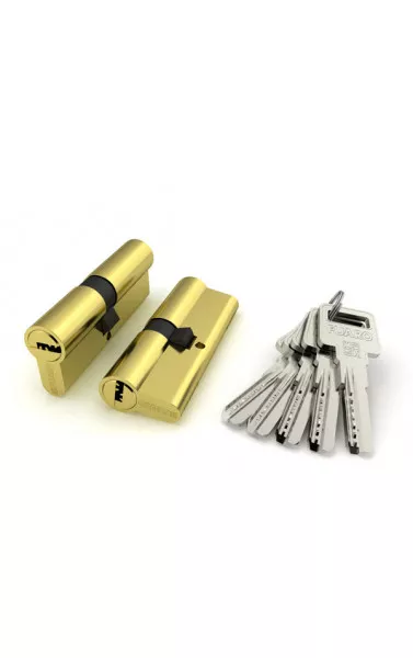 Цилиндровый механизм R600/70 mm-BL (30+10+30) PB латунь 5 кл. БЛИСТЕР