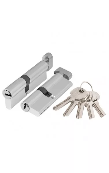Цилиндровый механизм с вертушкой AX202/80 mm (40+10+30) CP хром 5 кл.