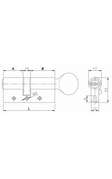 Цилиндровый механизм перекодируемый 164 OBS BME-Z/80 (35+10+35) mm никель 5 кл.+ 2 кл. с вертушкой