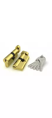 Цилиндровый механизм с вертушкой R302/60 mm-BL (25+10+25) PB  латунь 5 кл. БЛИСТЕР