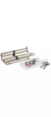 Цилиндровый механизм перекодируемый 164 OBS BME-Z/80 (35+10+35) mm никель 5 кл.+ 2 кл. с вертушкой